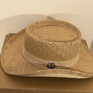 Vintage Men’s Golf straw hat meds out of sea grass